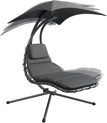 Imagen del producto de Nyria Schwebeliege Anthrazit, sillón colgante con estructura, capacidad máxima de 120 kg