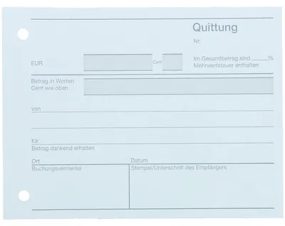 Produktbild von Formularbuch Quittung A6 weiß 50 Blatt