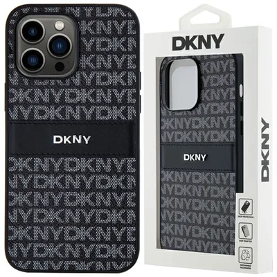 Produktbild von DKNY DKHCP15XPRTHSLK iPhone 15 Pro Max 6.7" schwarz hardcase Leather Mono Stripe & Metal Logo Schutzhlle