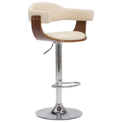 Produktbild von vidaXL Barhocker 2 Stk. Creme Bugholz und Kunstleder