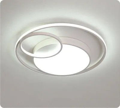 A modern LED ceiling light with a circular design.