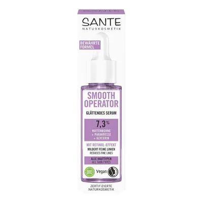 Zdjęcie produktu dla SERUM DO TWARZY WYGŁADZAJĄCE Z EFEKTEM RETINOLU 7,3 % - VIGNA ACONITIFOLIA, PARAKRES I GLICERYNA ECO 30 ml - SANTE