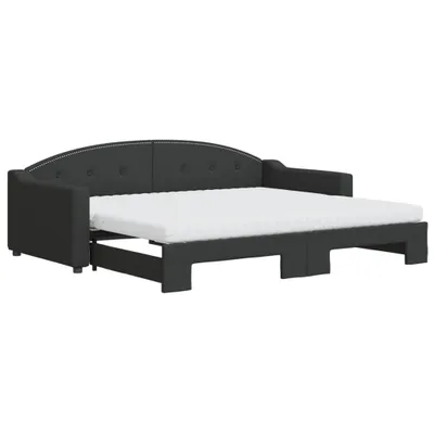 Obrázok produktu pre vidaXL Rozkladacia posteľ s matracmi čierna 90x200 cm látka