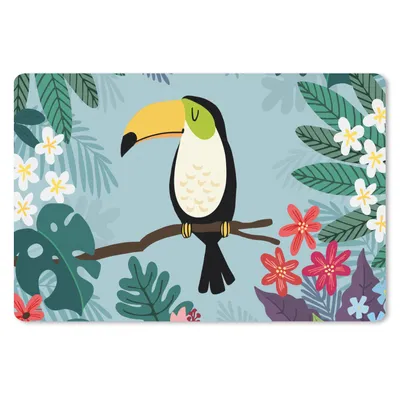 Produktbild von MuchoWow® Schreibtischunterlage Tukan - Pflanzen - Kinder - Tiere - Kinder 60x40 cm - XXL Mauspad - Großes Mauspad