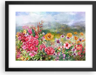 Produktbild von Gerahmtes Poster - Schwarzer Rahmen - blume sommer natur - 40x30 cm - Wand Bild - Wanddeko - Wandbilder - Kunstposter - Wandposter - Bilderrahmen - Bilder - Kunstdruck - Wandbild - P2BAA40x30-3843