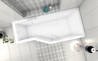 Produktbild von ECOLAM raumsparende Badewanne Eckbadewanne Rechteck Wanne IN-Besco 170x75 RECHTS Schürze Ablaufgarnitur Füße Silikon
