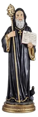 Heiliger Benedikt Figur, Harz, handbemalt, 30 cm