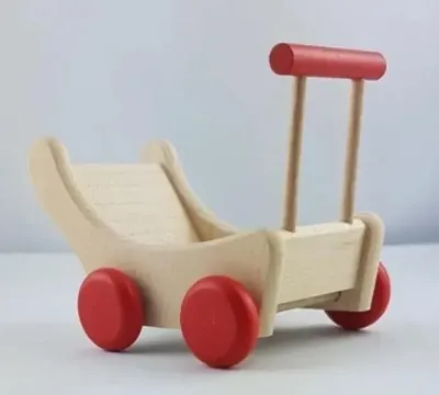 Produktbild von Detailgetreuer Puppenwagen fürs Puppenhaus aus Holz - Zubehör für Puppenstube