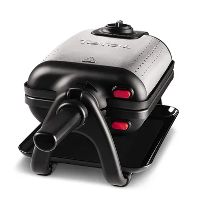 Zdjęcie produktu dla Tefal WM755D, 2 gof., Prostokątny, Czarny, Stal nierdzewna, Metal, 1200 W, Typu C
