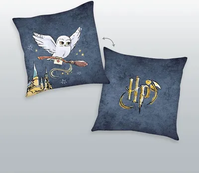 Produktbild von Harry Potter Kissen Logo & Hedwig 40 x 40 cm