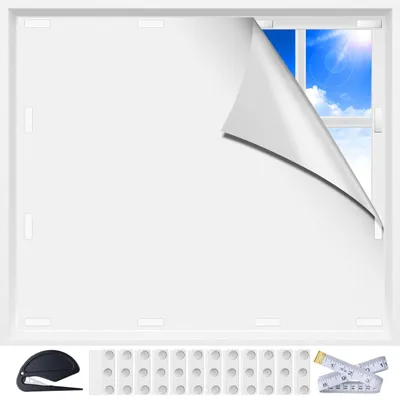 Verdunklungsrollo 100% 100x145 cm Weiß magnetisch ohne Bohren