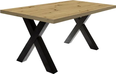 Produktbild von Esszimmertisch Eike 8 180 x 90 x 75 Esstisch Schwarzstahl/Asteiche 13444-180