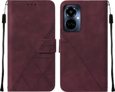 Obrázek produktu pro Flipové kožené pouzdro pro Tecno Camon 19 Pro 5G peněženkový design pouzdro s embosováním, držákem karet a stojánkem červené