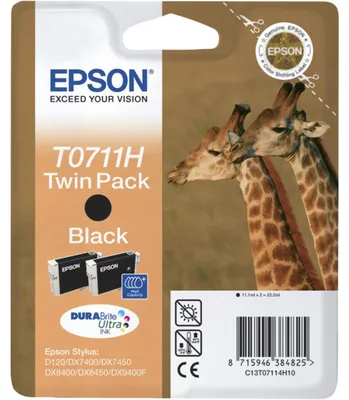 Image de Epson T0711H Twin Pack - Druckerpatrone - High Capacity - 2x Schwarz (C13T07114H10)