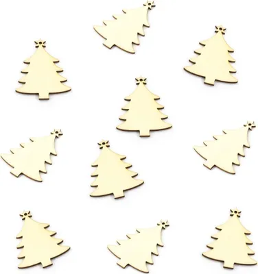Produktbild von Oblique Unique 10 Holz Weihnachtsbaum Christbaum Anhänger Christbaumschmuck Holzdeko