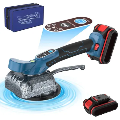 Produktbild von Fliesenverlegemaschine - Kabelloser Fliesenvibrator - 5 Stufen - 21 V - Wand & Boden - Mit 1 Akku - Blau