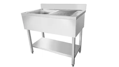 Produktbild von Spueltisch aus Edelstahl, ein Becken links, 120 x 70