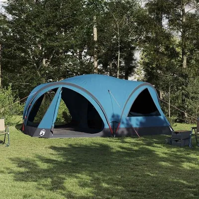 Produktbild von Familienzelt für 10 Personen Blau und Grau 460x430x214 cm Garten | Campingzelt, leicht Kuppelzelt Camping Zelt Einfacher Aufbau für Wandern Backpacking