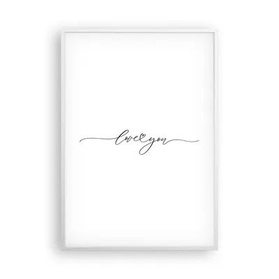 Produktbild von Gerahmtes Poster - Weißer Rahmen - Ich liebe dich handschriftlich - 70x100 cm - Wand Bild - Wanddeko - Wandbilder - Kunstposter - Wandposter - Bilderrahmen - Bilder - Kunstdruck - P2WPA70x100-4644