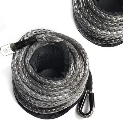 Obrázok produktu pre Seilwinde Seil – Syntetické lano pre navijak, 10 mm x 30 m – UHMWPE – Maximálna ťažná sila 10,8 t – Vhodné pre terénne vozidlá 4x4 a priemysel – Farba: sivá