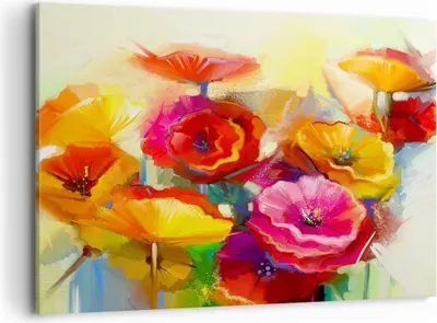 Produktbild von Bild auf Leinwand - Leinwandbild - Blumen Frühling Flora Garten - 100x70cm - Wand Bild - Wanddeko - Leinwanddruck - Bilder - Kunstdruck - Wanddekoration - Leinwand bilder - Wandkunst - AA100x70-2877