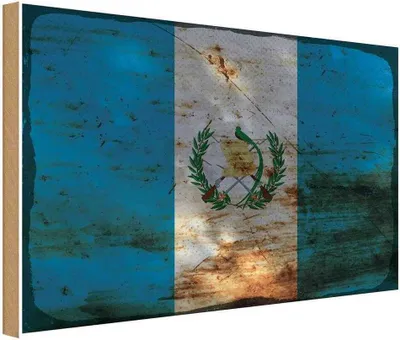 Produktbild von vianmo Holzschild 30x40 cm Guatemala Flagge Fahne Wappen
