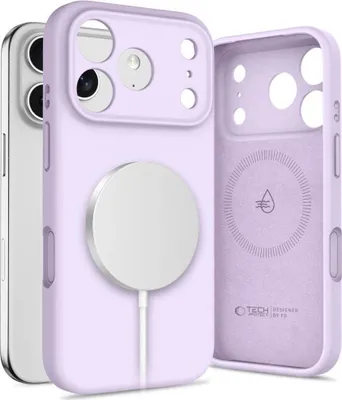 Image de Etui Tech-Protect Silicone MagSafe pour Apple iPhone 17 Pro Mauve