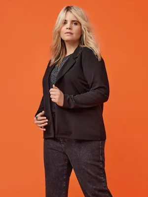 Produktbild von ONLY Carmakoma Damen Carsania L/S JRS TLR Noos Blazer, Schwarz, 42-44 EU