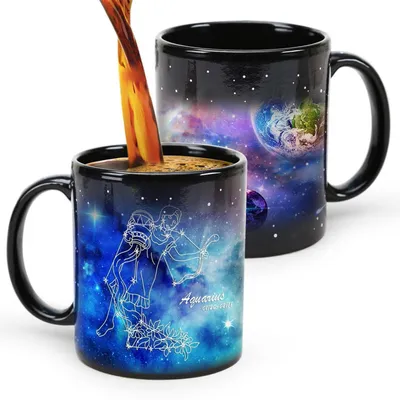 Productafbeelding van Koffiemok 11oz, kleurveranderend, astrologie, Waterman, keramiek, magische mok
