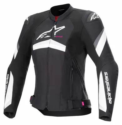 Image de Veste de moto textile Alpinestars Stella T-GP Plus R v4 pour femme, noir/blanc, L