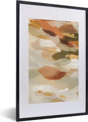 Produktbild von MuchoWow® Gerahmtes Poster Farbe - Gold - Rot 40x60 cm - Poster mit Schwarzem Bilderrahmen Wandposter Rahmen Foto Bilder - Poster in Rahmen