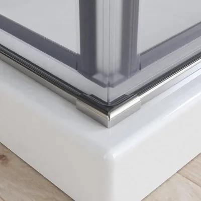 Produktbild von 2 Stück 95 cm Aluminium-Spatrand für Dusche, Wasserstop-Profil