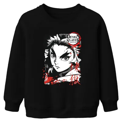 Obrázok produktu pre Zabijak démonov Kimetsu no Yaiba Rengoku Fire Anime Darčeková mikina Uni detská mikina, čierna, 140