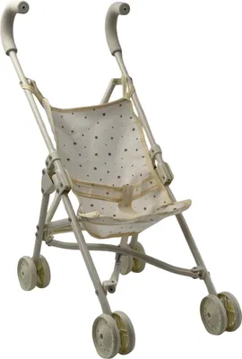 Produktbild von Puppenwagen zusammenklappbar, weicher Sitz, Gurt, im Golfwagen-Design, zwei Griffe für kleine Hände