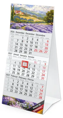 Produktbild von Timr Tischkalender 2027 klein zum Aufstellen - Motiv Lavendelbild I tr477