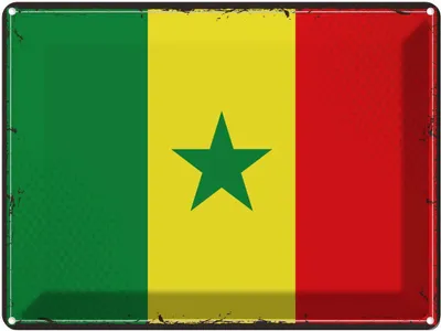 Produktbild von vianmo Blechschild 30x40 cm Senegal Retro Flagge Fahne Wappen