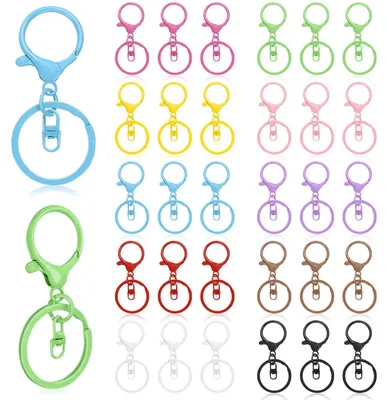 30 Karabinerhaken Schlüsselanhänger, Metall, drehbar, für DIY