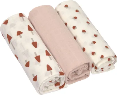Produktbild von Lässig Hydrophiles Windelwickeltuch Little Forest puderrosa 3 Stück 85x85 cm