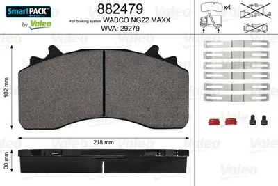 Produktbild von VALEO Bremsbeläge Satz für MAN TGX 882479