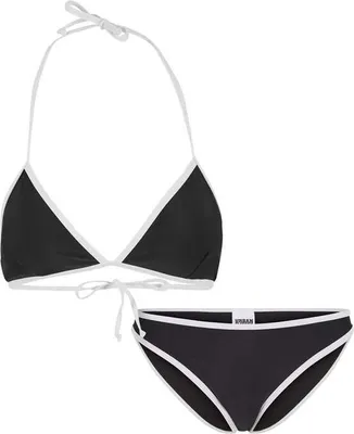 Produktbild von Urban Classics Bikini-Set Damen Ladies Retro Triangle Bikini schwarz/weiß M