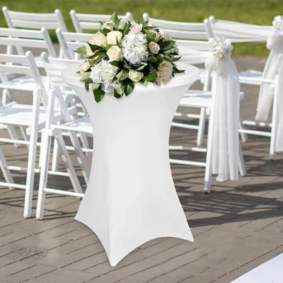 Produktbild von Unyqoos® Stretch-Stehtischhusse 80 x 110 cm – 90% Polyester/10% Elasthan, elastisch & knitterfrei, waschbar, wiederverwendbar, ideal für Hochzeit & Event