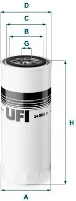 Produktbild von Kraftstofffilter UFI 24.008.01 Anschraubfilter