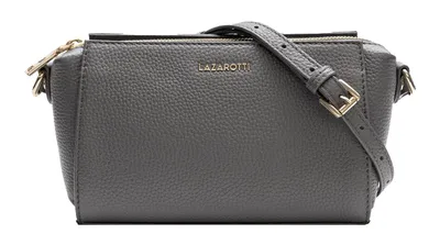 Produktbild von Lazarotti Leder Umhängetasche Bologna Leather Shoulder Bag Grey grau