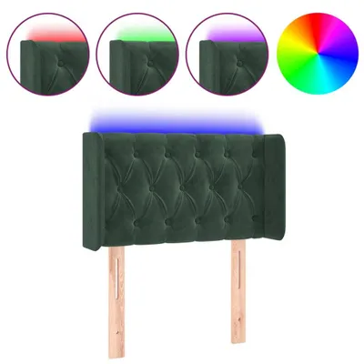 Produktbild von LED Kopfteil Dunkelgrün 83x16x78/88 cm Samt