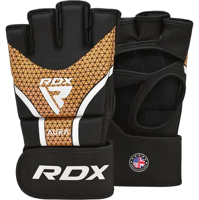 Image de RDX Grappling Gants Aura Plus T-17 - Gants d'entraînement MMA Sparring, Premium Maya Hide cuir, IMF & Max-Shock Foam, Quick-EZ Velcro Ajustement ergonomique