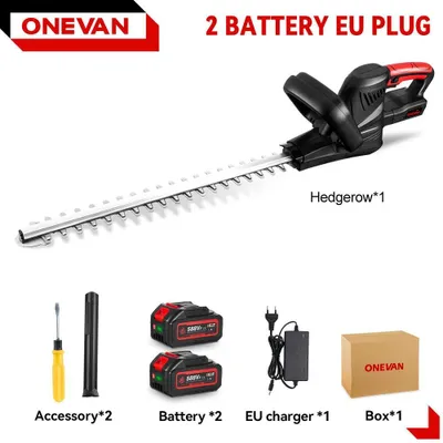Immagine prodotto di Tagliasiepi a batteria - Tagliasiepi senza fili - Lama da 51 cm - Motore brushless da 2000 W - Lame a doppio taglio - 2 batterie incluse - Colore verde