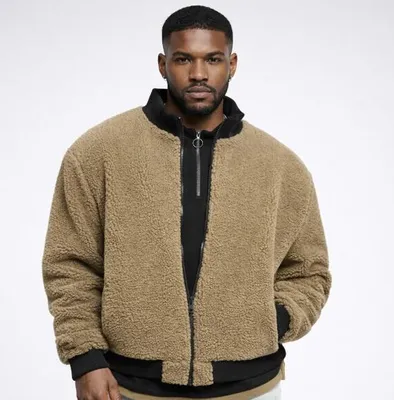 Image de Bunda Urban Classics Boxy Sherpa Jacket tiniolive - S