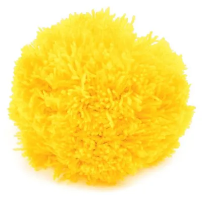 2 Bommeln / Wollbommeln / Pompon, 7cm mango gelb