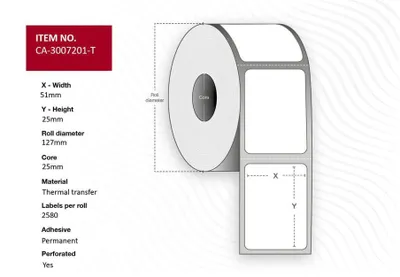 Adressenrollen 51 x 25 mm, Kern 25 mm