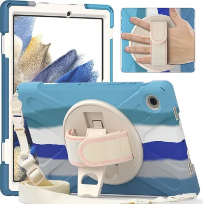 Produktbild von Tasche für Samsung Galaxy Tab A 8.0" mit Ständer und Schultergurt Blau
